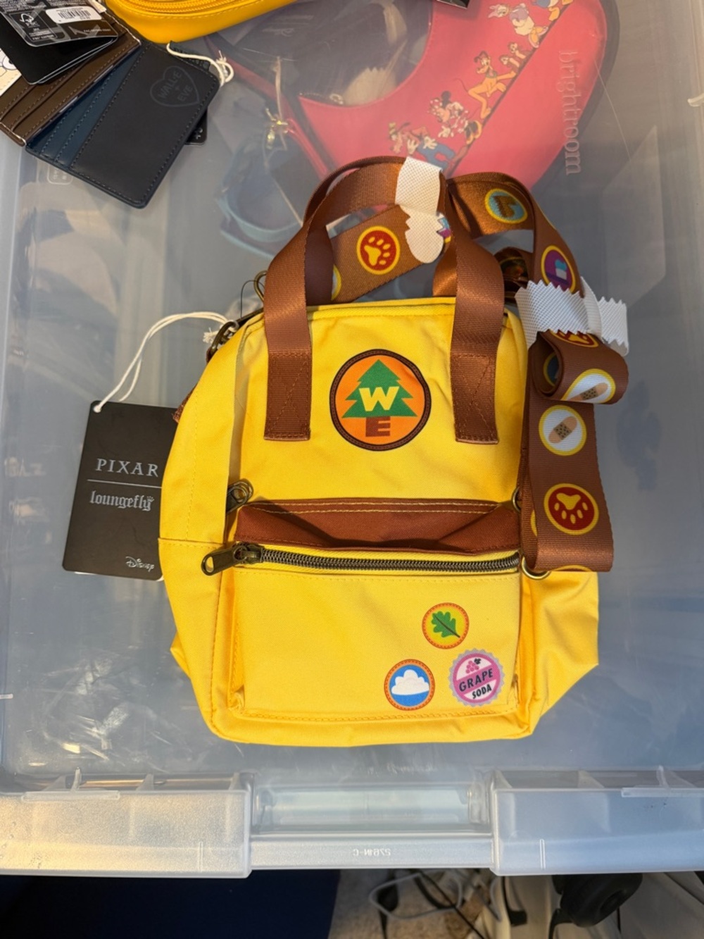 Loungefly Yellow Wilderness Explorer Patch Mini Backpack